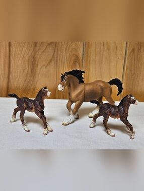 Vintage Safari Ltd. Clydesdale Horses Set of 3 1991 Figurines Action Figures
